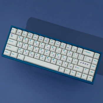  Японский Синий английский символ, белый колпачок для механической клавиатуры Cherry Switch, колпачок для 128 клавиш Cherry Profile