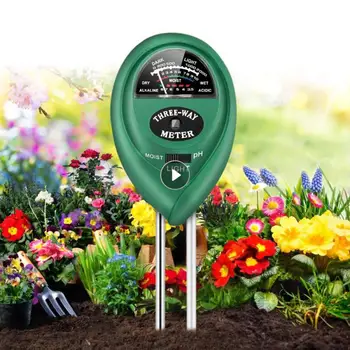 Измеритель PH почвы 3 в 1 Тестер PH солнечного света Садовые цветы Датчик влажности почвы Измеритель Кислотности растений Монитор влажности PH Детектор
