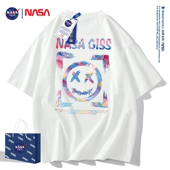 NASA GISS Высококачественная Негабаритная Футболка с аниме для Мужчин, Хлопковая Футболка с коротким рукавом 18 Цветов, Трендовая Футболка для Отдыха 2023, новая футболка