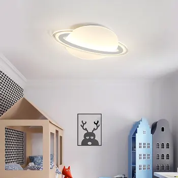 Лампа для детской комнаты простая современная лампа для спальни для мальчиков и девочек, ультратонкая эллиптическая мультяшная планета, светодиодный потолочный светильник WF1019