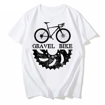 Забавные белые футболки, велосипедная футболка с гравийным покрытием, Новые летние мужские футболки с коротким рукавом Harajuku, велосипедные повседневные топы с фиксированной передачей для мальчиков