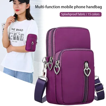 Женская сумка-мессенджер, маленькая сумка через плечо, диагональная многофункциональная сумка для мобильного телефона, уличная сумка для наушников, спортивная сумка