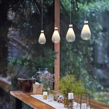 Светодиодная подвесная лампа, художественная люстра, Современный стеклянный обеденный бар, скандинавский простой декор прикроватной тумбочки в спальне.