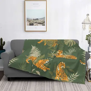 Одеяла с тигром в стиле диких животных, многофункциональные ультрамягкие одеяла с фланелевым принтом для постельного белья, дорожное одеяло