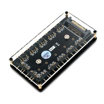 12-полосный светодиодный разветвитель 5V RGB с корпусом из ПММА и магнитным ограничителем для светодиодного контроллера ASUS/MSI 5V 3pin