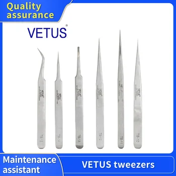 Профессиональный пинцет для ресниц Vetus, антистатический пинцет для глаз из нержавеющей стали, для наращивания накладных ресниц