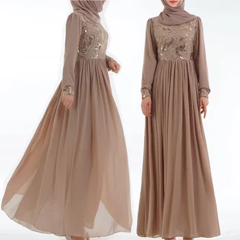 Новинки Европы, Америки, Юго-Восточной Азии Мода тяжелой промышленности Уникальная вышивка Мусульманское платье Женская одежда Арабская