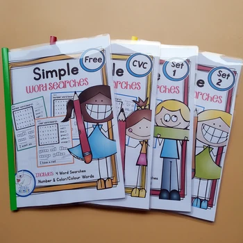 Развивающие Игрушки для детей Learn English Simple Word Search Bundle Рабочие листы Интерактивная Акустика Учебник-Раскраска Для детей