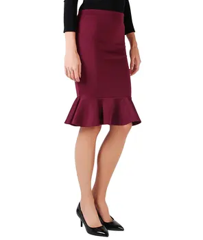 Женская офисная юбка Миди с оборками и винтажными оборками, выполненная по индивидуальному заказу, облегающая женская юбка с баской Миди