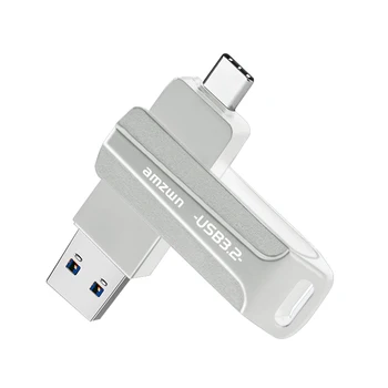USB 3.2 Поворотные Флэш-Накопители Большой Емкости USB-C Адаптер Pen drive 128 ГБ 256 ГБ 512 ГБ Type-C высокоскоростной Водонепроницаемый