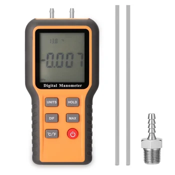 Цифровой манометр Дифференциальные манометры воздуха Тестер Инструмент для измерения температуры в помещении Прибор для измерения давления