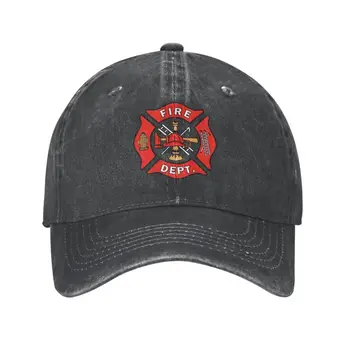 Персонализированная бейсболка с логотипом пожарного департамента из хлопка для мужчин и женщин, регулируемая шляпа для папы-пожарного на открытом воздухе