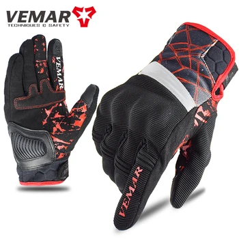Мотоциклетные перчатки VEMAR, Велосипедные Защитные перчатки, Мужские и Женские перчатки с сенсорным экраном, перчатки с полным пальцем, Мотоциклетные перчатки Dirt Bike DH MTB