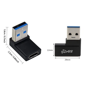90 Градусов USB C Тип C Женский к USB 3.0 Мужской Зарядный Адаптер OTG Конвертер 1XCB