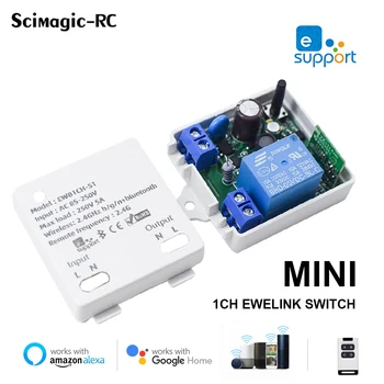 Беспроводной Wi-Fi Ewelink, 1 канал переменного тока, 85-250 В, устройство открывания гаражных ворот, умный переключатель, Bluetooth-реле для Alexa Smart Home Switch
