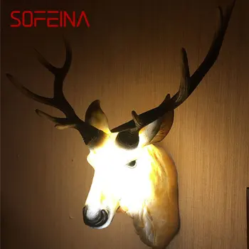 Настенный светильник SOFEINA Nordic Deer со светодиодной креативной имитацией интерьера Бра Для дома, гостиной, прохода, декора