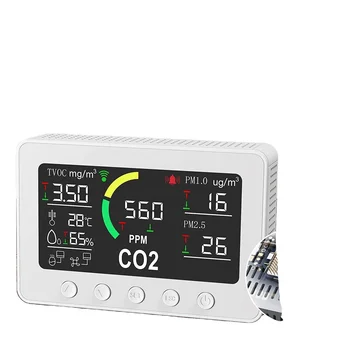 Оптовые продажи Портативный 7 в 1 Датчик WiFi PM2.5 PM1.0 CO2 Температура Влажность RS485 монитор качества воздуха в помещении