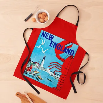LIGHTHOUSE: винтажный фартук с рекламным принтом из Новой Англии, кухонные принадлежности