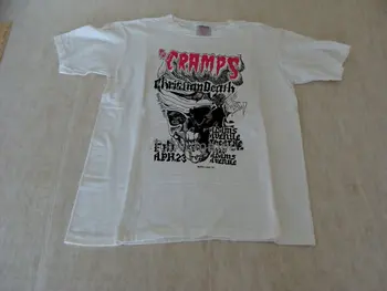 Переиздание Концертного тура The Cramps Christian Death в Редкой Винтажной Рубашке 1980-х годов