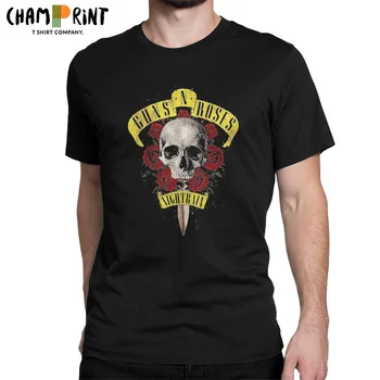 Забавная модная мужская футболка Guns N Roses с круглым вырезом, хлопковые футболки с черепом, футболки с коротким рукавом, топы в подарок на день рождения