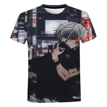 Летняя новая мужская футболка Tokyo Ghoul, футболка Terror, футболка с забавной 3D-печатью, повседневные мужские топы, модные аниме с короткими рукавами