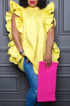 2023 Женская блузка, Новая африканская элегантная Дашики, Свободные повседневные рубашки с короткими рукавами, Топы, пуловер со стоячим воротником