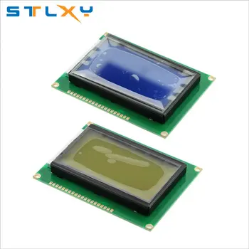 128 * 64 ТОЧЕК, желто-зеленый ЖК-модуль, 5 В, синий экран, 12864 ЖК-дисплея с подсветкой, параллельный порт ST7920 для arduino raspberry pi