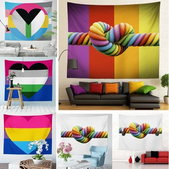 130x150 см Горячая распродажа, украшение для дома ЛГБТ-гей-прайда, Мягкий материал, Гобелен для декора комнаты цвета радуги
