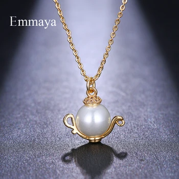 Emmaya Интересная форма жемчужины на пластинке, Золотая цепочка для женщин, Оригинальное ожерелье с подвеской, Модный тренд на банкете