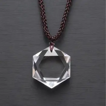 Натуральный белый кристалл подвеска в виде звезды шести человек энергетический камень подвеска в виде звезды Линг линг ожерелье из кристаллов для гадания оптом