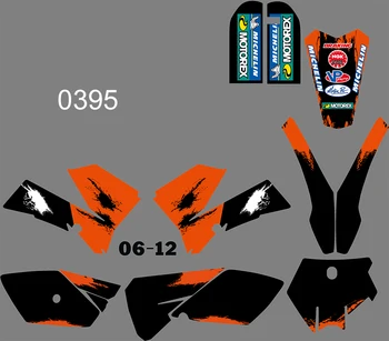 Наборы стикеров с изображением мотоциклетной команды 3M 0395 и фонов для KTM SX85 2006 2007 2008 2009 2010 2011 2012