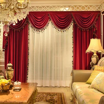 Шторы в европейском стиле для гостиной, Роскошная однотонная спальня из Кортины, комната для бракосочетания, эркерные шторы, Балдахин на заказ