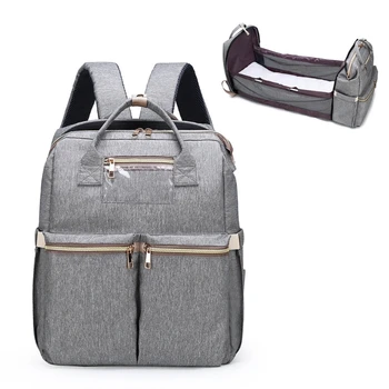Детская сумка для смены подгузников, портативная складная кроватка большой емкости, рюкзак для подгузников, ремни для коляски для путешествий на открытом воздухе