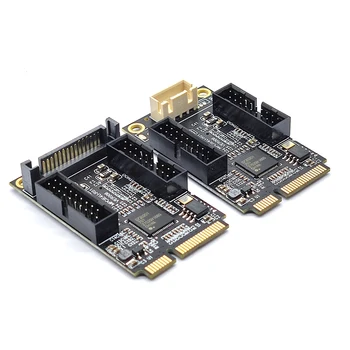 Mini PCIE USB 3 Адаптера контроллера 4 порта Плата расширения USB 3.0 карта концентратор Множитель Двойной 20-контактный разъем для передней панели