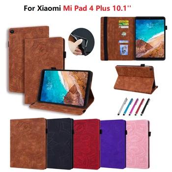 Для Xiaomi Mipad 4 Plus Case Mi Pad 4 Plus 10,1 дюймов 10 1 Кожаный чехол С Цветами в виде Ракушки для Чехла MiPad 4 Plus Tablet Shell