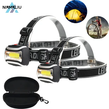 Подарочная коробка C3 Mini COB LED Headlamp Водонепроницаемый налобный фонарь Lanterna для кемпинга на открытом воздухе ночной рыбалки езды налегке