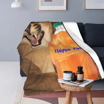 Большие Одеяла Floppa Забавный Мем Каракал Кошка Шерсть Животных Старинные Теплые Одеяла для Украшения Дома