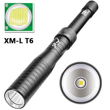 Светодиодный фонарик, тактический профессиональный XM-L T6, бейсбольная бита для дайвинга, водонепроницаемый фонарь на батарейках 18650, фонарь для плавания