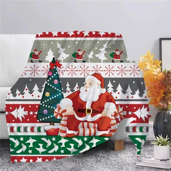 CLOOCL Счастливого Рождества, Санта-Клаус, Рождественская Елка, Фланелевое одеяло, 3D Шерп, одеяло для спальни, одеяло для детей, подарочное одеяло