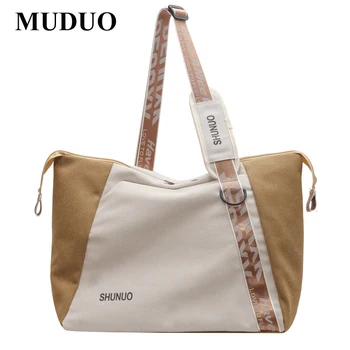 Бренд Muduo, повседневная женская сумка с большим карманом, сумки через плечо, холщовые сумки большой емкости для женщин, сумки-мессенджеры, сумки-тоутсы