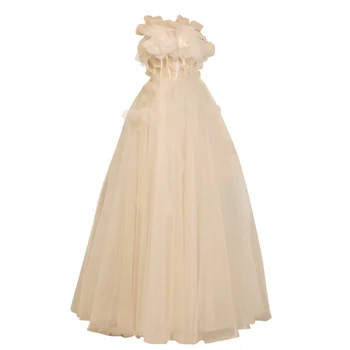Свадебное платье с романтическим цветочным узором для новобрачных, банкетное представление, сценическое представление, свадебное платье на день рождения