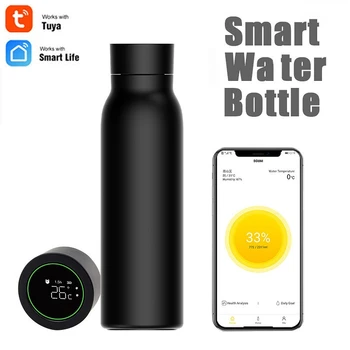 Tuya Smart Water Cup ЖК-дисплей температуры, запись расхода воды, бутылочка для согревания Работает с приложением Tuya Smart Life