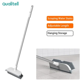 Щетка для чистки щелевых полов Qualitell для кухни, ванной, туалета, телескопический скребок для удаления пятен, подвесная щетка для плитки для дома