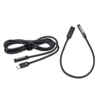USB C Тип C Женский или мужской адаптер питания, кабель для зарядки, шнур для Surface 1/2/Поверхность