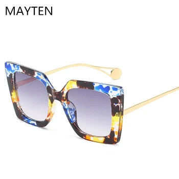 Квадратные солнцезащитные очки в большой оправе, Винтажный женский бренд, Дизайнерская роскошь, Новинка 2022 года, Модные Популярные Солнцезащитные очки UV400