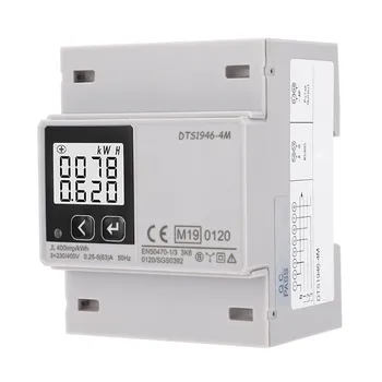 Монитор потребления электроэнергии Установка на Din-рейку Корпус из АБС-пластика ЖК-дисплей 3-фазный измеритель коэффициента мощности 230/400 В