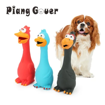 Игрушка для домашних животных из латекса, игрушка для собак с писком цыпленка, красная синяя