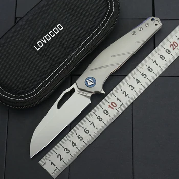 Складной нож LOVOCOO APOLOGIST Flipper с лезвием S35VN и титановой ручкой, Походные охотничьи карманные ножи, тактический инструмент для выживания на открытом воздухе