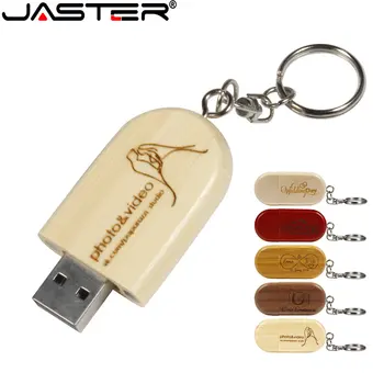 Креативный флеш-накопитель JASTER Personality Gift Wood с индивидуальным логотипом U-диска USB 2.0 Pendrive 4GB 8GB 16GB 32GB 64GB 128GB