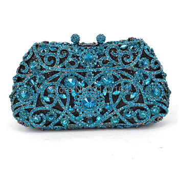 Модный Аквамариновый Кристалл, Роскошный клатч, Синяя стильная сумочка ручной работы для вечерней вечеринки, сумочка для выпускного вечера Sacoche Pochette sc093